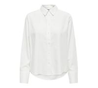 Only Hemdbluse ONLBERIT L/S SHIRT WVN 100% Viskose regular fit Snow Weiß Gr. S
