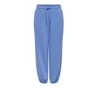 Sweathose ONLY "ONLBEST CUFF PANT SWT NOOS", Damen, Gr. S (36), N-Gr, blau (ultramarine), Sweatware, Obermaterial: 65% Polyester, 35% Baumwolle, unifarben, relaxed fit knöchellang, Hosen Sweathose (57
