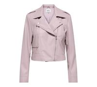 Lederimitatjacke ONLY "ONLCARMEN FAUX LEATHER BIKER CC OTW", Damen, Gr. L, burnished lila, Web, Obermaterial: 100% Polyester, unifarben, figurbetont kurz, V-Ausschnitt, Jacken, mit asymmetrischem Reiß