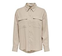 ONLY - ONLCARO L/S OVS LINEN BL SHIRT CC PNT oxford tan - Gr. - L