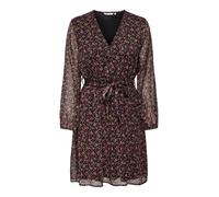 ONLY Kleid ONLCERA LIFE 3/4 Short Dress – V-Ausschnitt, Taillengürtel – Schwarz XS