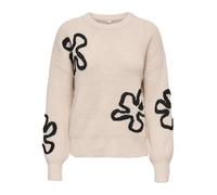 Strickpullover ONLY "ONLDAISY LS STITCH O-NECK KNT", Damen, Gr. L, schwarz (pumice stone detail:schwarz stitch), Strick, Obermaterial: 93% Polyester, 4% Wolle, 3% Elasthan, gemustert, regular fit, Run