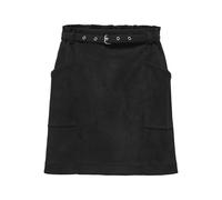 Minirock ONLY "ONLDIANE HEIDI LIFE FAUX SUEDE SKIRT OTW", Damen, Gr. S (36), schwarz, Web, Obermaterial: 92% Polyester, 8% Elasthan, unifarben, kurz, Röcke Minirock (10795821-S)