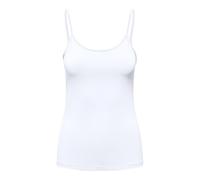 Spaghettitop ONLY "ONLEA S/L NEW SINGLET JRS NOOS", Damen, Gr. L, hellweiß, Jersey, Obermaterial: 94% Polyamid, 6% Elasthan, unifarben, regular fit hüftlang, Rundhals, Tops (82674636-L) hellweiß