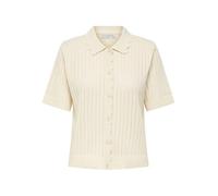 Strickjacke ONLY "ONLELMA POLO S/S CARDIGAN KNT NOOS", Herren, Gr. M, egret, Strick, Obermaterial: 70% Baumwolle, 30% Polyester, unifarben, normal, Strickjacken Strickjacke (78446626-M) egret