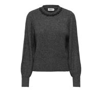 Only Strickpullover ONLELSA L/S PULLOVER KNT NOOS medium grau melange mit schwarzen Perlen Gr. XS