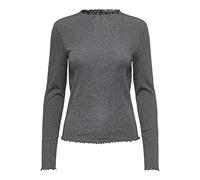 ONLY ONLIDOL LIFE L/S O-Neck Glitter Top JRS Damen | BLACK SILVER GLITTER | L