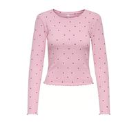 Only Slim Fit Langarmshirt aus Bio-Baumwoll-Mix Modell 'FENJA' in Rosa, Größe XS