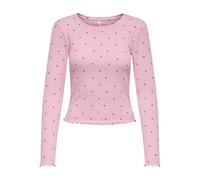 Only Slim Fit Langarmshirt aus Bio-Baumwoll-Mix Modell 'FENJA' in Rosa, Größe XS