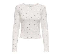 ONLY - ONLFENJA L/S CROPPED AOP TOP JRS Cloud Dancer - Gr. - M