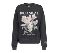 Sweatshirt ONLY "ONLFLEUR L/S O-NECK BOX UB SWT", Damen, Gr. S, phantom print: flower, Sweatware, Obermaterial: 60% Baumwolle, 40% Polyester, bedruckt, oversize normal, Rundhals, Sweatshirts Sweatshir