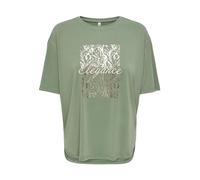 Kurzarmshirt ONLY "ONLFREE LIFE S/S BOTANICAL TOP BOX JRS", Damen, Gr. S (36), grün (hedge grün print:elegance), Jersey, Obermaterial: 70% Modal, 30% Polyester, bedruckt, modisch, Rundhals, Kurzarm, S