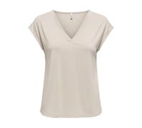 Only T-Shirt Onlfree Life S/S Mod.V-Neck Top JRS Noos – 70% Modal/30% Polyester – Pumice Stone – XS