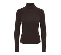 Rollkragenshirt ONLY "ONLGLAMOUR L/S ROLL-NECK TOP JRS NOOS", Damen, Gr. M, schwarz coffee, Jersey, Obermaterial: 61% Polyester, 33% Viskose, 6% Elasthan, unifarben, slim fit normal, Rundhals, Shirts,