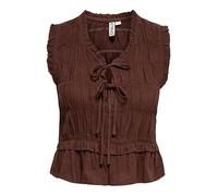Onlgoa S/S Linen Bl Frill Top Cc PNT