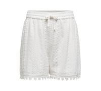 Shorts ONLY "ONLHELENA STRING LACE SHORTS WVN", Damen, Gr. S (36), N-Gr, rot (cloud dancer), Web, Obermaterial: 70% Baumwolle, 30% Nylon, unifarben, modisch, regular fit kurz, Hosen (60505442-S) cloud