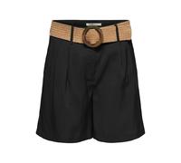 Shorts ONLY "ONLIBIZA HW BELT SHORTS PNT", Damen, Gr. XL, N-Gr, schwarz, Obermaterial: 88% Modal, 12% Polyester, unifarben, regular fit kurz, Hosen Shorts, Materialmix, regular fit, High Waist (820893