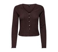 Strickjacke ONLY "ONLILSE L/S CARIDGAN STRUC JRS", Herren, Gr. S, deep mahogany, Jersey, Obermaterial: 100% Polyester, unifarben, normal, V-Ausschnitt, Strickjacken Strickjacke, Kunstfaser, V-Ausschni