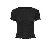 Kurzarmshirt ONLY "ONLILSE S/S TOP STRUCTURE JRS NOOS", Damen, Gr. S, schwarz, Jersey, Obermaterial: 100% Polyester, unifarben, regular fit normal, U-Boot-Ausschnitt, Shirts, Kunstfaser, regular fit (