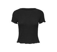 Kurzarmshirt ONLY "ONLILSE S/S TOP STRUCTURE JRS NOOS", Damen, Gr. L, schwarz, Jersey, Obermaterial: 100% Polyester, unifarben, regular fit normal, U-Boot-Ausschnitt, Shirts, Kunstfaser, regular fit (