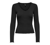 ONLY - ONLINA LIFE L/S V-NECK TOP JRS Black - Gr. - XL