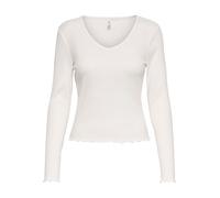 ONLY - ONLINA LIFE L/S V-NECK TOP JRS Cloud Dancer - Gr. - S