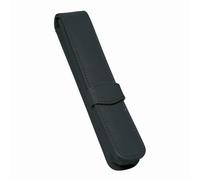 ONLINE Lederetui Schwarz für einen Stift, Kugelschreiber-Etui, für Schreibgeräte aller Marken, Echtleder, Geschenkidee Füller Leder-Etui, Maße: (LxBxH) 14,5 x 2,5 x 2,5 cm