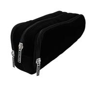 Online Etui Federmappe Triple I Großes, schwarzes Cord Federmäppchen mit 3 Fächern I Ostergeschenk für Schule, Uni & Büro I Federtasche mit 8 Stiftschlaufen, 2 Netz-Fächern & großem Mittelfach