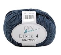 Online Garne Linie 4 Starwool | Reine Merinowolle grau zum Stricken und Häkeln | 50g Wolle einfarbig uni | Nadelstärke 3,5 bis 4,5 mm (089 | schiefergrau)