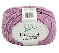 Online Garne Linie 4 Starwool | Reine Merinowolle rosa zum Stricken und Häkeln | 50g Wolle einfarbig uni | Nadelstärke 3,5 bis 4,5 mm (087 | altrosa)