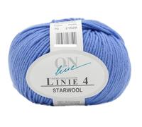 Online Garne Linie 4 Starwool | Reine Merinowolle zum Stricken und Häkeln | 50g Wolle einfarbig uni blau | Nadelstärke 3,5 bis 4,5 mm (070 | himmelblau)
