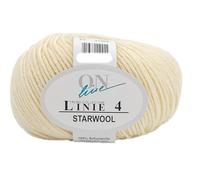 Online Garne Linie 4 Starwool | Reine Merinowolle zum Stricken und Häkeln | 50g Wolle einfarbig uni | Nadelstärke 3,5 bis 4,5 mm (023 | natur)