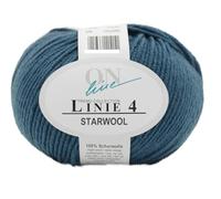 Online Garne Linie 4 Starwool | Reine Merinowolle zum Stricken und Häkeln | 50g Wolle einfarbig uni | Nadelstärke 3,5 bis 4,5 mm (028 | jeansblau)