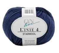 Online Garne Linie 4 Starwool | Reine Merinowolle zum Stricken und Häkeln | 50g Wolle einfarbig uni | Nadelstärke 3,5 bis 4,5 mm (052 | marine)