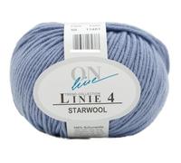 Online Garne Linie 4 Starwool | Reine Merinowolle zum Stricken und Häkeln | 50g Wolle einfarbig uni | Nadelstärke 3,5 bis 4,5 mm (059 | hellblau)