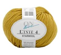Online Garne Linie 4 Starwool | Reine Merinowolle zum Stricken und Häkeln | 50g Wolle einfarbig uni | Nadelstärke 3,5 bis 4,5 mm (084 | ockergelb)
