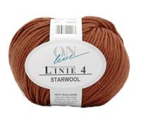 Online Garne Linie 4 Starwool | Reine Merinowolle zum Stricken und Häkeln | 50g Wolle einfarbig uni | Nadelstärke 3,5 bis 4,5 mm (083 | kupferbraun)