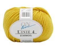 Online Garne Linie 4 Starwool | Reine Merinowolle zum Stricken und Häkeln | 50g Wolle gelb einfarbig uni | Nadelstärke 3,5 bis 4,5 mm (082 | gelb)