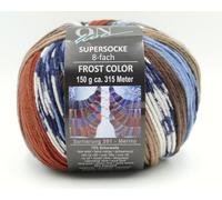 Online Garne Sockenwolle 8-fädig Supersocke Merino Color | Dicke Strumpfwolle mit Farbverlauf zum Stricken und Häkeln | Sockengarn 8-fach, trocknergeeignet (3208_)