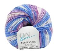 Online Garne Supersocke Sockenwolle 6-fach Merino Color | Strumpfwolle 6-fädig mit Merinowolle | 150g dickes Sockengarn mit Farbverlauf | 75% Wolle, 25% Polyamid (3161)