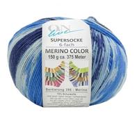 Online Garne Supersocke Sockenwolle 6-fach Merino Color | Strumpfwolle 6-fädig mit Merinowolle | 150g dickes Sockengarn mit Farbverlauf | 75% Wolle, 25% Polyamid (3246)