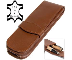 ONLINE Lederetui classic brown für 2 Stifte 1 Stk.