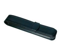 ONLINE Lederetui Schwarz für einen Stift, Kugelschreiber-Etui, für Schreibgeräte aller Marken, Echtleder, Geschenkidee Füller Leder-Etui, Maße: (LxBxH) 14,5 x 2,5 x 2,5 cm