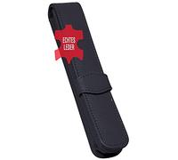 ONLINE Lederetui Schwarz für einen Stift, Kugelschreiber-Etui, für Schreibgeräte aller Marken, Echtleder, Geschenkidee Füller Leder-Etui, Maße: (LxBxH) 14,5 x 2,5 x 2,5 cm