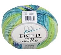 Online Linie 12 Street Design Color auch als Merino Sockenwolle mit Farbverlauf, 75% Schurwolle, 25% Polyamid, 50g 210m, Nadelstärke 2,5-3 mm (127)