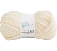 50 gr. Filzwolle f. d. Waschmaschine, Online, Linie 231, Neu, Fb. 01 weiss