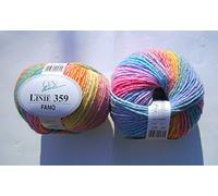ONline Garne Linie 1103590038 FANO 150 g zum Stricken und Häkeln, 038 rosa blau gelb color