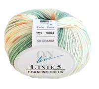 ONline Linie 5 Corafino Color 121 - grün/ecru/orange/gelb