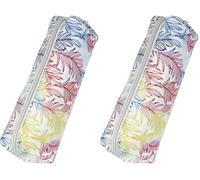 Online Premium-Schlampermäppchen/Pencil Case Rainbow Leaf I Stylisches Schlamperetui für Jungen & Mädchen I Federmäppchen mit Reißverschluss I 1 Fach I Ideal für Schule, Uni & Büro (Packung mit 2)
