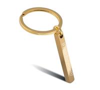 Online Schlüsselanhänger personalisiert gold I Schlüsselanhänger Gravur zum selbst gestalten, 4-seitig gravierbar I Personalisiertes Geschenk für Freundin, Freund, Papa I Anhänger zum Beschriften